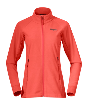 Vest Bergans Women Rabot Fleece Midlayer Jacket Peachy Red Regular Fit