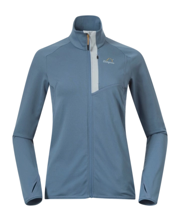 Vest Bergans Women Y LightLine Essence Midlayer Elemental Blue/Pearl Grey Slim Fit