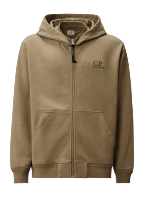 Vest CP Company Men Diagonal Raised Fleece Hooded Logo Fallen Rock