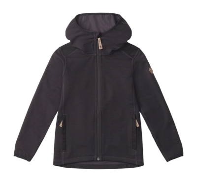 Vest Fjällräven Kids Keb Fleece Hoodie Dark Grey Black
