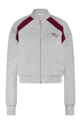 Vest House of Gravity Women Classic Bomber Jacket Stone Melange X Deep Ruby Red