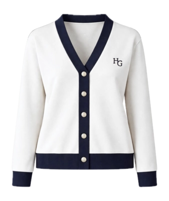Vest House of Gravity Women Club Cardigan Off-White X Blue