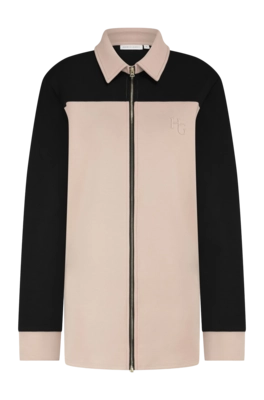 Vest House of Gravity Women Zipper Blouse Pearly Sand X Black Sapphire