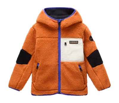 Vest Napapijri Kids Yupik Full Zip Hoody 3 Orange Pumpkin