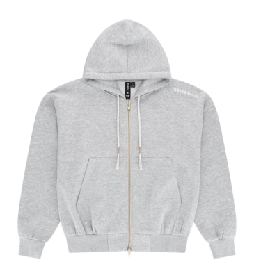 Vest Osaka Men Full Zip Hoodie Heather Grey Relaxed Fit