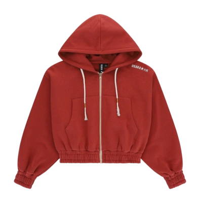 Vest Osaka Women Full Zip Hoodie Cropped Brunette Relaxed Fit