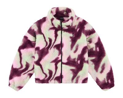 Vest Poederbaas Women Four Seasons Fluffy Jacket AOP Pink Multi Comfort Fit