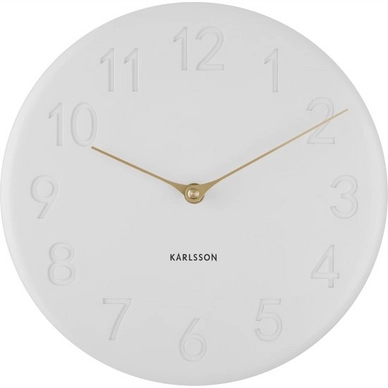Klok Karlsson Sole Numbers Polyresin Matt White 25 cm