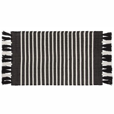Badematte Walra Stripes & Structure Off Black White