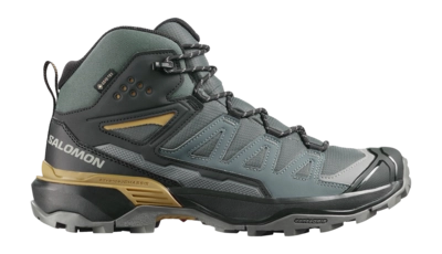 Wandelschoen Salomon Men X Ultra 360 Mid GTX Urban Chic / Black / Brilliant Olive All Terrain Contagrip