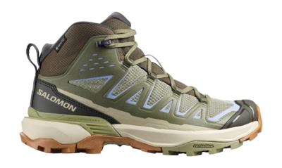 Wandelschoen Salomon Women X Ultra 360 Edge Mid GTX Tea / Deep Lichen Green / Brunnera Blue All Terrain Contagrip