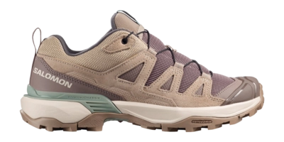 Wandelschoen Salomon Women X Ultra 360 Leather Iron / Desert Tan / Green Milieu All Terrain Contagrip