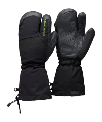 Want Black Diamond Unisex Alpine 3-Finger Mitts Black/Carbon PrimaLoft