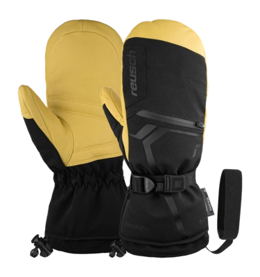 Want Reusch Men Down Spirit GTX Mitten Black / Camel GORE-TEX