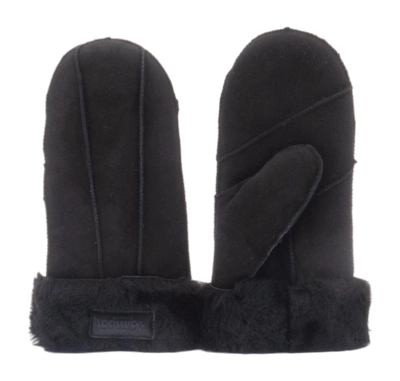 Want Warmbat Women Mitten Lammy Patchwork Black