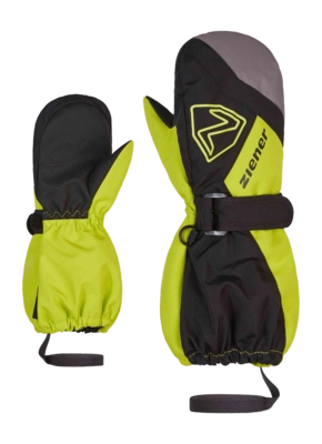 Want Ziener Kids Laurus Z AS Mitten Mini Black Lime AQUASHIELD