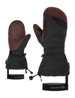 Want Ziener Men Gaikus Z AS AW Mitten Black Dark Brown AQUASHIELD