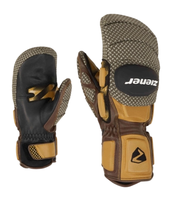 Want Ziener Men Gatoro Z PR Mitten Dark Brown PrimaLoft Gold