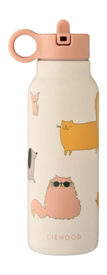 Waterfles Liewood Kids Falk Water Bottle 350 ml Cats And Dogs / Sandy