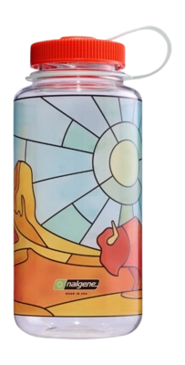 Waterfles Nalgene Wide Mouth 1000ml Clear Stained Glass Desert