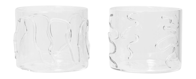 Water Glass Ferm Living Doodle Low Clear 200 ml (Set of 2) | Cookwarestore