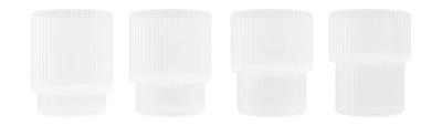 Ferm Living Ripple Drinkglazen Set van 4 Klein - Frosted