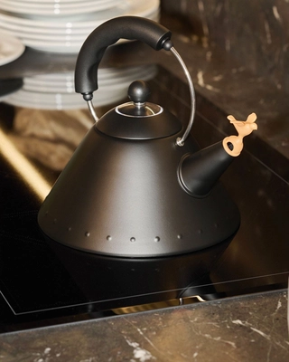 Waterkoker Alessi Kettle Bird Shaped Whistle Black 2.0L | Kookexpert