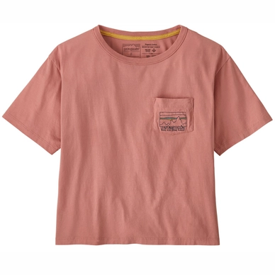 T-Shirt Patagonia Women 73 Skyline Organic Easy Cut Pocket Tee Sunfade Pink