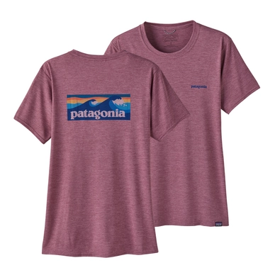T-Shirt Patagonia Femme Cap Cool Daily Graphic Shirt Waters Boardshort Logo Evening Mauve X-Dye