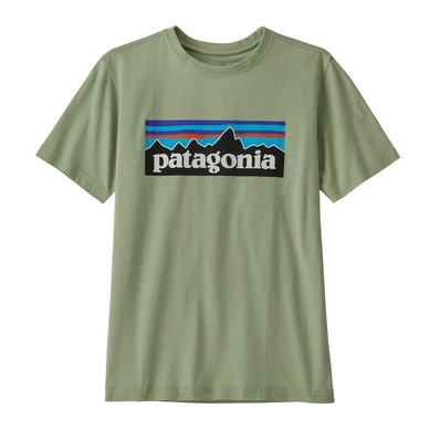 T-Shirt Patagonia Kids Regenerative Organic Certified Cotton P6 Logo Salvia Green