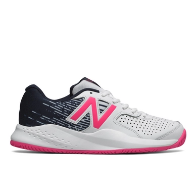 Tennis Shoe New Balance Womens WC696 AL3 Leather White/Pink/Indigo