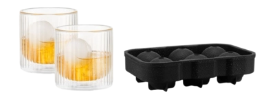 Whiskyset Bodum Douro Bar Met IJsbalvorm en Whiskeyglazen Zwart 300 ml (3-Delig)