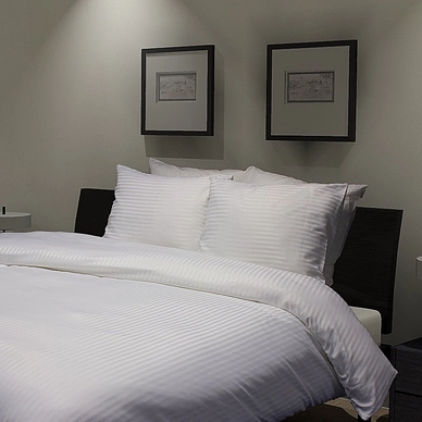 Dekbedovertrek Ambianzz Hotellinnen Uni Stripe Wit Microfiber