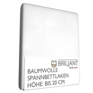 Spannbettlaken Briljant Weiß Kinder (Baumwolle)
