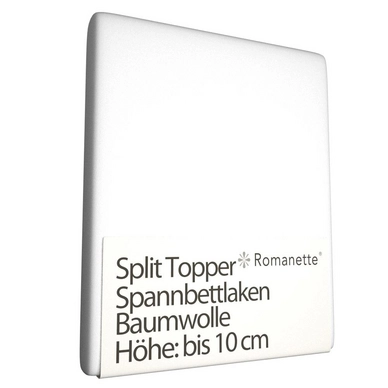 Split Topper Spannbettlaken Romanette Weiß (Baumwolle)