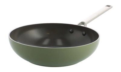 Wokpan BK Sublime Olive Green Met Keramische Antikleeflaag 28 cm