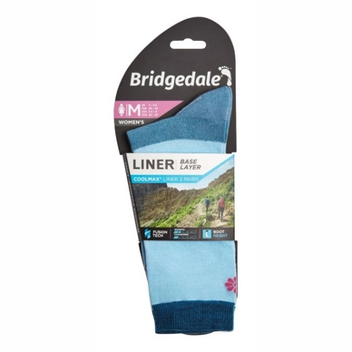 Sok Bridgedale Women Liner Base Layer Coolmax Liner X 2 Sky