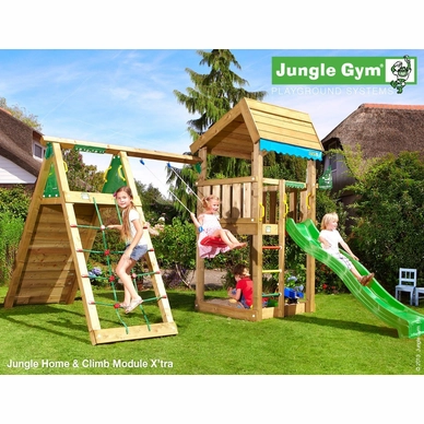 Speeltoren Jungle Gym Jungle Home + Climb X'tra Groen