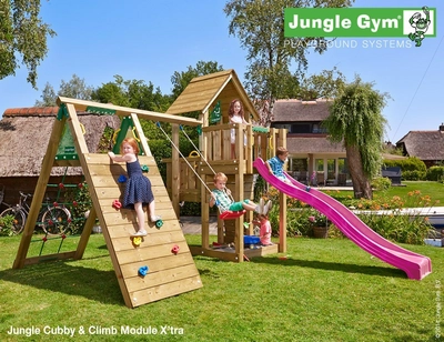 Speelset Jungle Gym Jungle Cubby + Climb X'tra Fuchsia