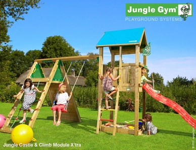 Speelset Jungle Gym Jungle Castle + Climb X'tra Rood