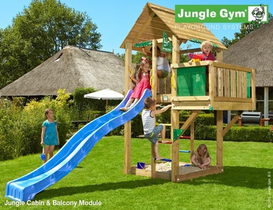 Speelset Jungle Gym Jungle Cabin + Balcony Blauw