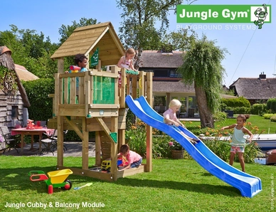 Speelset Jungle Gym Jungle Cubby + Balcony Blauw