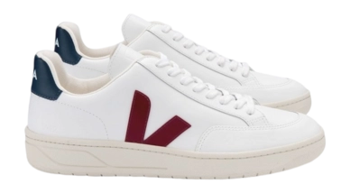 Sneaker Veja V12 Leather Extra White Marsala Nautico
