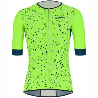 Fahrradtrikot Santiniv Pietra Sleek Short Sleeve Tri Top Fluo Green Herren