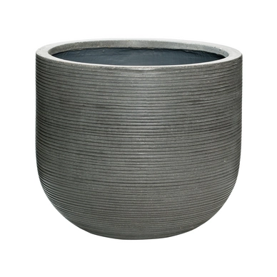 Bloempot Pottery Pots Ridged Cody L Dark Grey Horizontally Ridged 42 x 37 cm