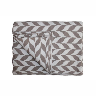 Plaid Essenza Zepa Taupe White Katoen Gebreid