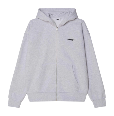 Zip Hood Obey Men Gaze Extra Heavy Ash Grey