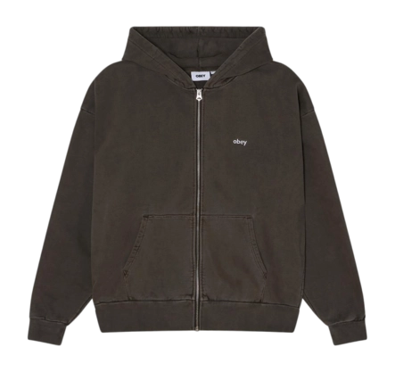 Zip Hood Obey Men Digable Extra Heavy Black '24 | Sneaker District COM