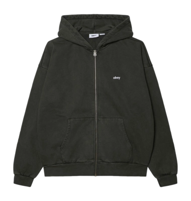 Zip Hood Obey Men Lowercase Pigment Pigment Pirate Black
