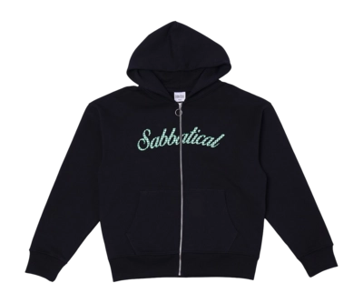 Zip Hoodie Sabbatical Vintage Unisex Tablecloth Black